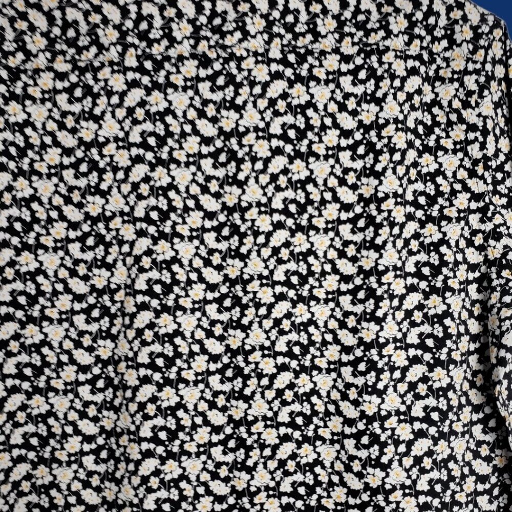 Cactus Man By Ricky Singh MensFloral Button Down Shirt Blk/Wht Large - Picture 8 of 12